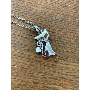 New CAT Pendant CHARM Necklace With TOPAZ Eyes